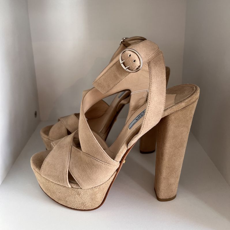 102439 - Prada Platform Suede Sandals