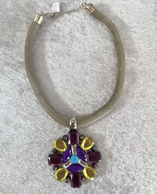 Hovedbilde 1632 - Smykke Lilla, gult og turkis